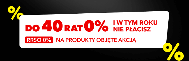 Do 40 rat 0% i w tym roku nie płacisz. RRSO 0% na produkty objęte akcją.
