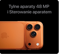 Tylne aparaty 48 MP i sterowanie aparatem.